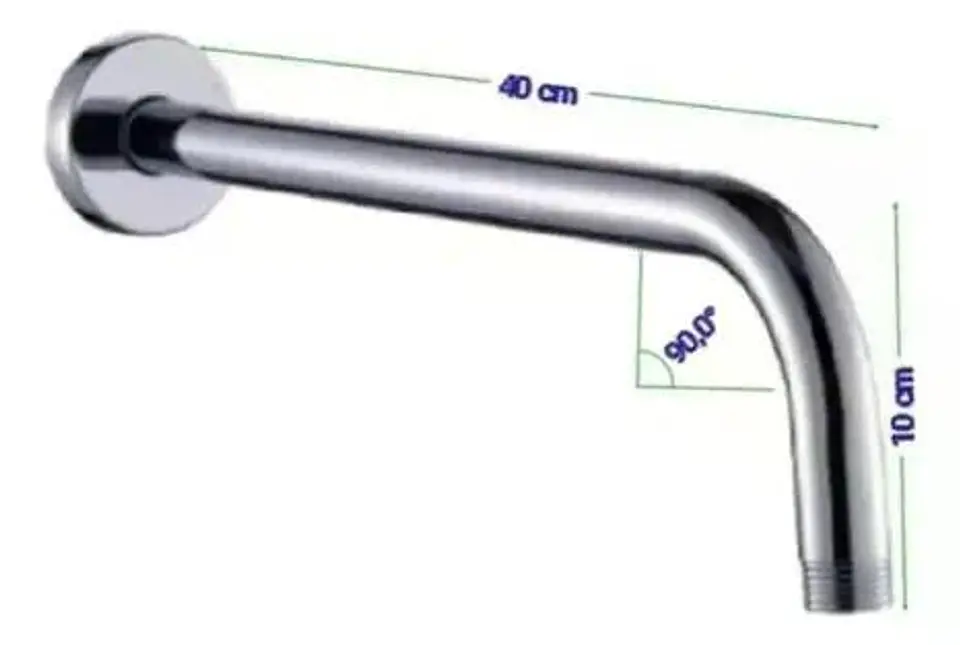 Brazo Largo Metalico Al Muro Para Plato Ducha 40 Cm Taumm 7