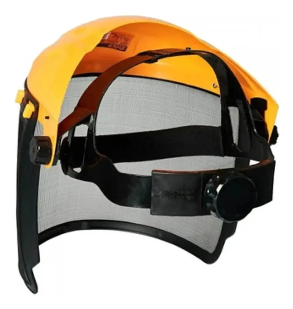 Careta Mascara Seguridad Ingco Industrial De Malla Hfspc21 Naranjo/negro 3