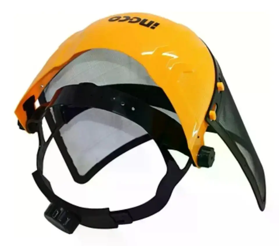 Careta Mascara Seguridad Ingco Industrial De Malla Hfspc21 Naranjo/negro 4