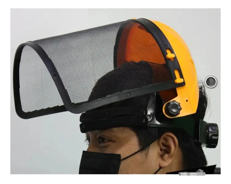 Careta Mascara Seguridad Ingco Industrial De Malla Hfspc21 Naranjo/negro 7
