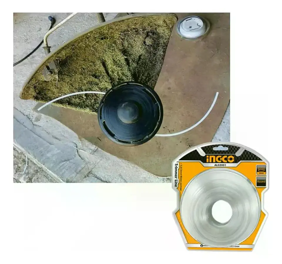 Carretel Tanza Hilo Orilladora Desmalezadora 2mmx120m Ingco Blanco 6