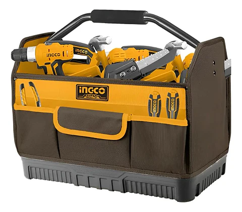 Bolso Herramientas Industrial Ingco 7 Bolsillos 16 P Htbgl04 Amarillo
