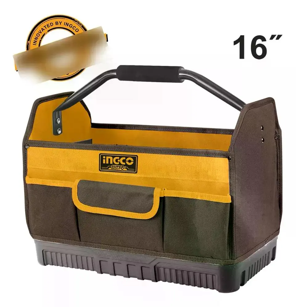 Bolso Herramientas Industrial Ingco 7 Bolsillos 16 P Htbgl04 Amarillo 10