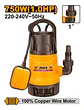 Bomba Sumergible Plastica 750w Ingco Spd7508 Amarillo Amarillo - Miniatura 3