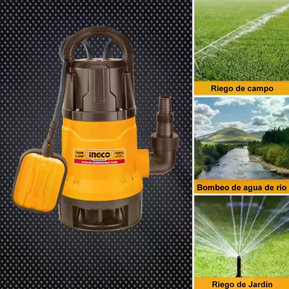 Bomba Sumergible Plastica 750w Ingco Spd7508 Amarillo Amarillo 6