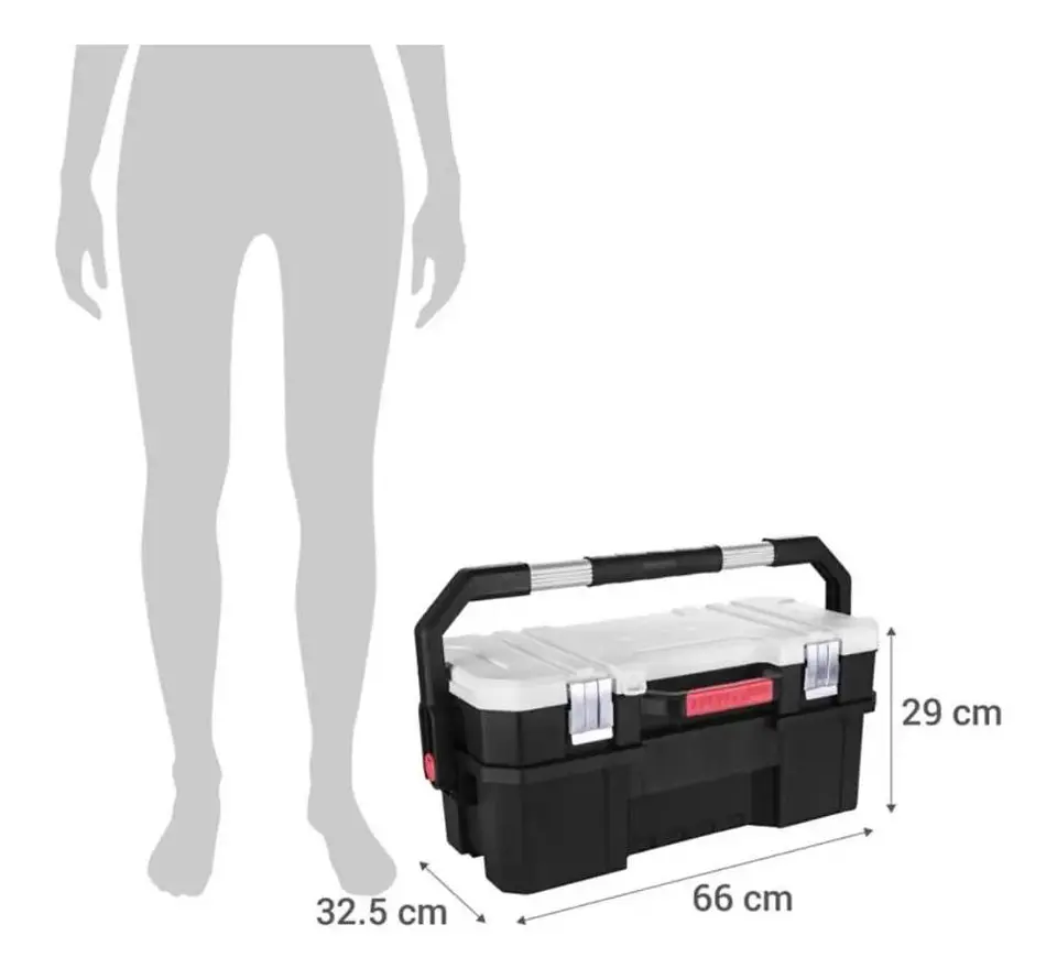 Caja Herramientas Plástica Ubermann 43x33x12 Cm Negro Negro/blanco/rojo 9