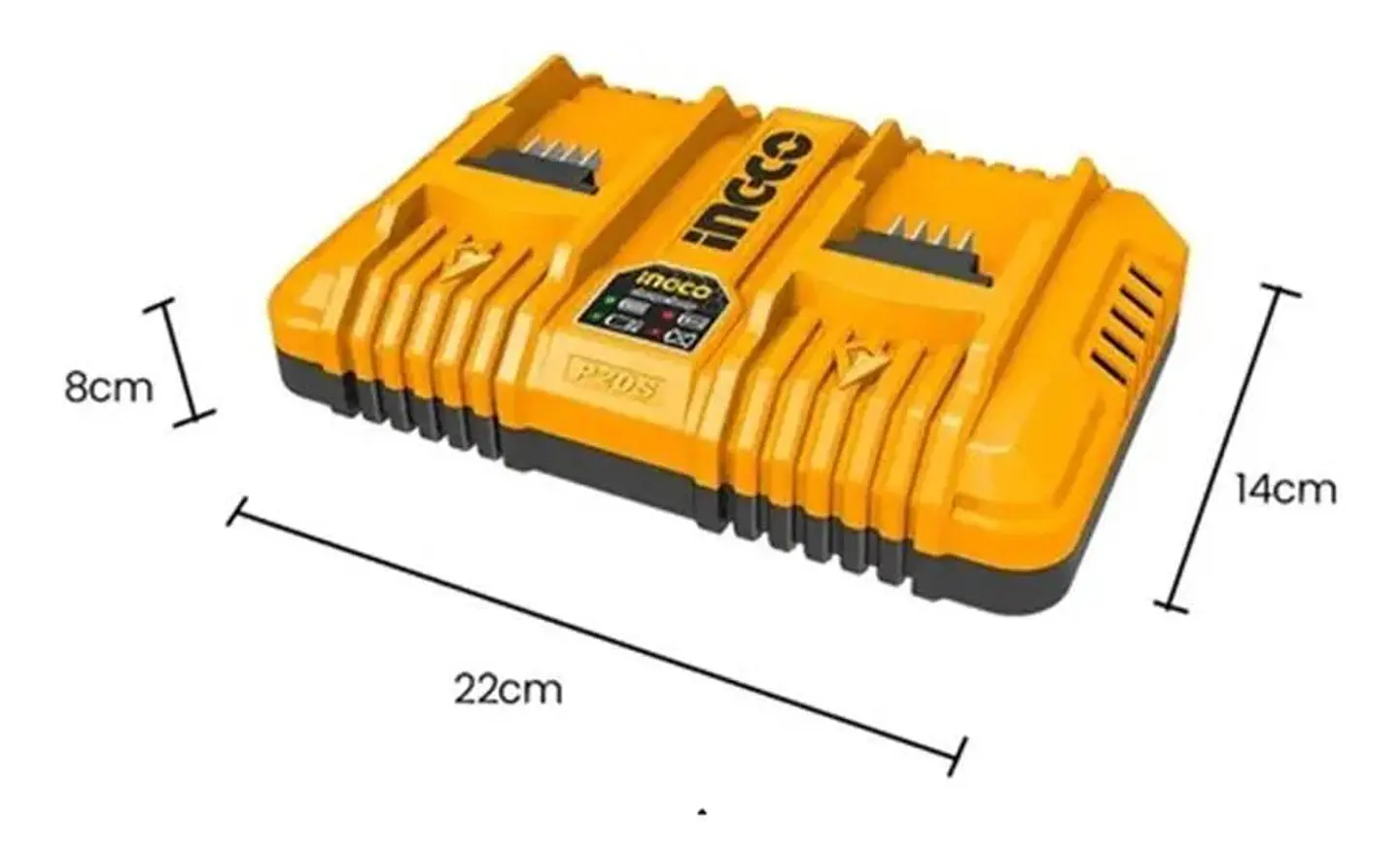 Cargador Doble De Baterías Rápido 20v 2, 4, 5 Ah Ingco 5