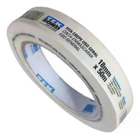 Cinta Adhesiva Crepe Enmascarar Masking Tap 18mm 50m Tekbond Blanco