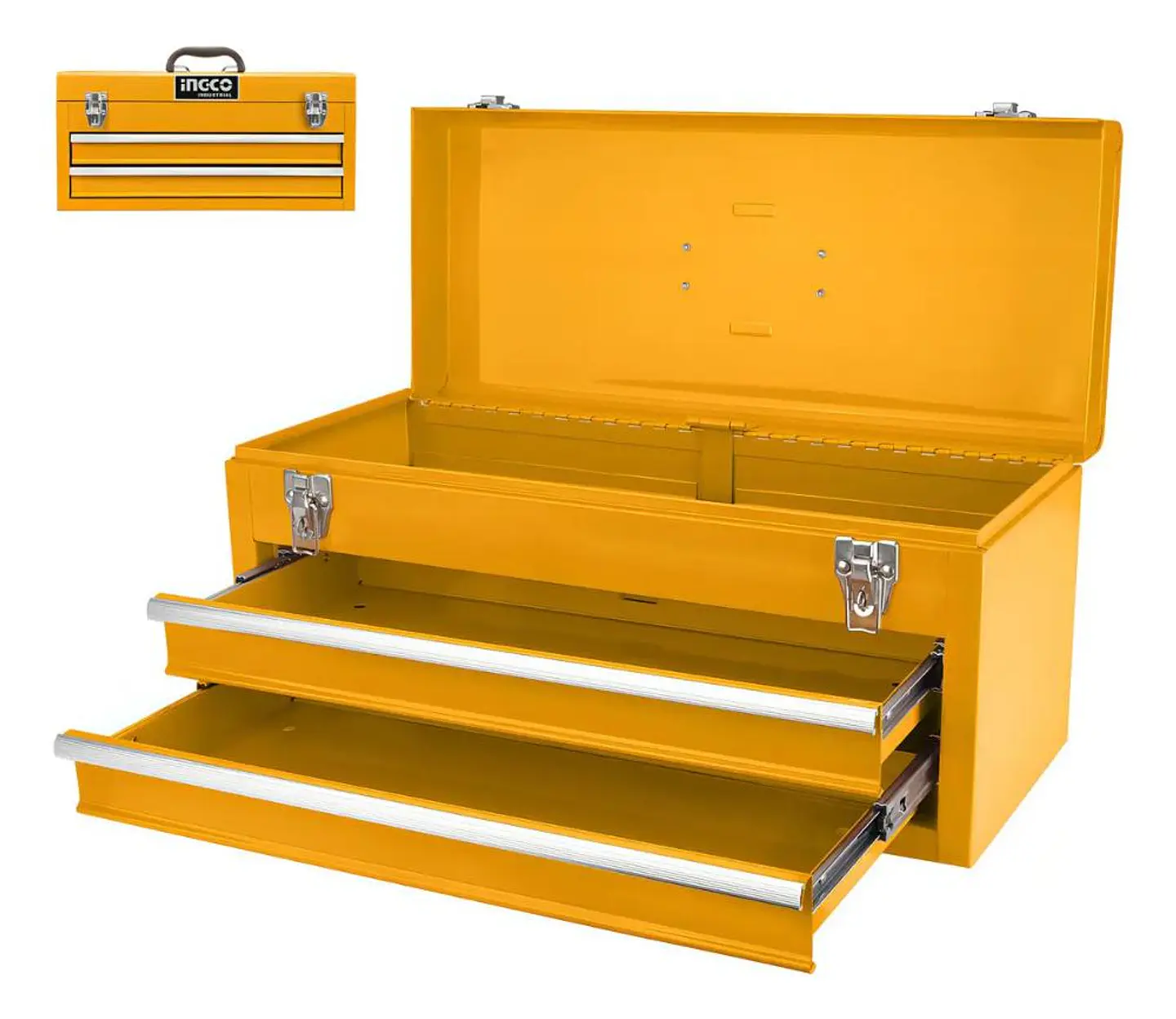Caja De Herramientas Ingco Ica Industrial 28lt 520x218x243mm Amarillo 2