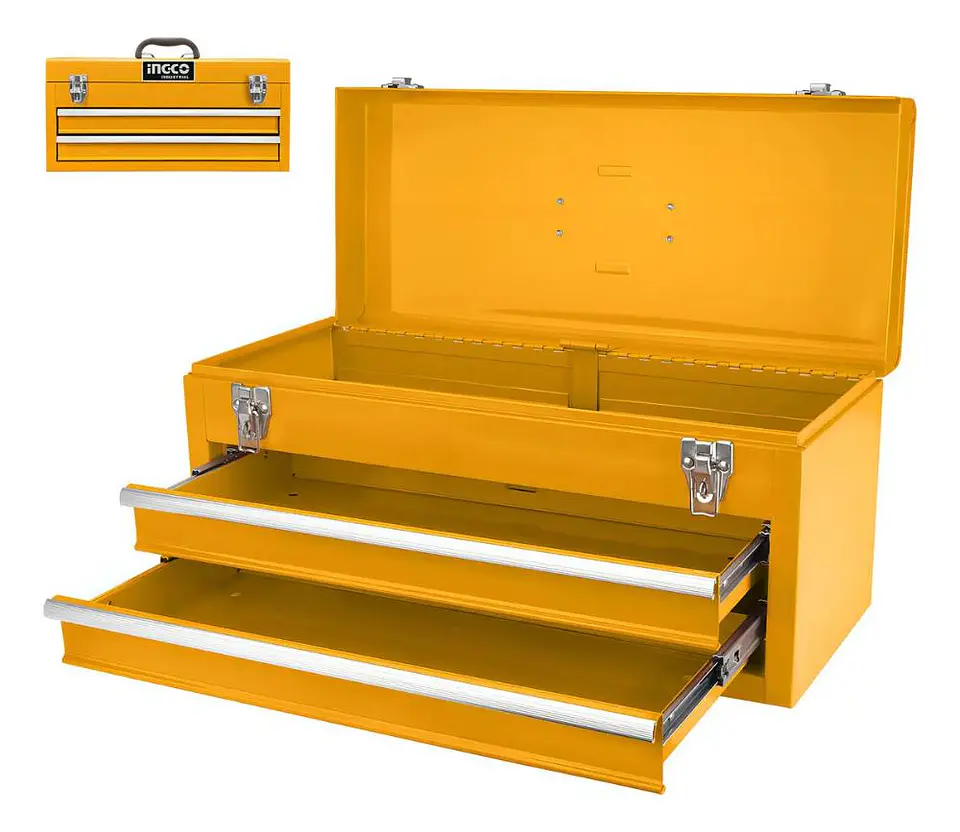 Caja De Herramientas Ingco Ica Industrial 28lt 520x218x243mm Amarillo 2