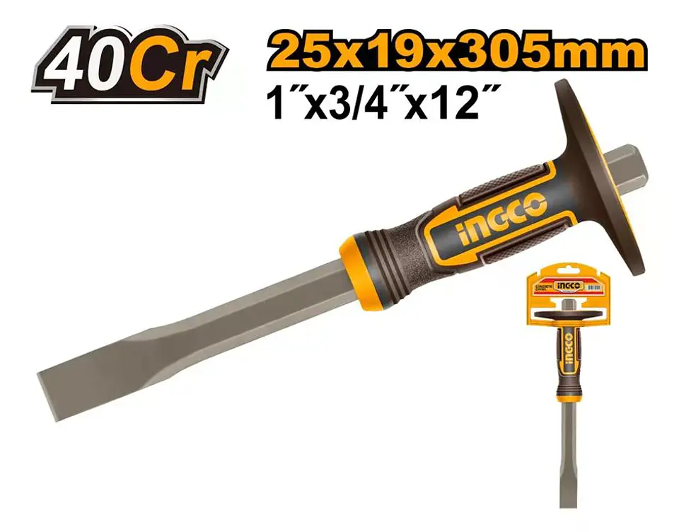 Cincel Plano Hormigon Cemento Concreto 25x19x305 Mm Ingco 5