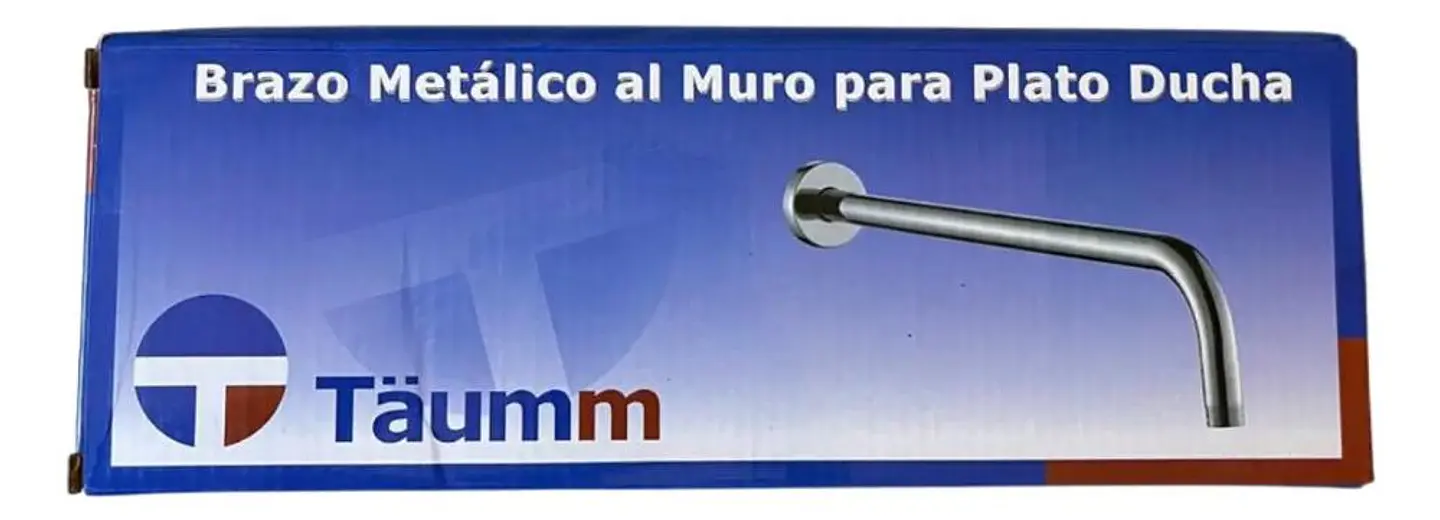 Brazo Para Plato Ducha Cromado Largo 30cm 1/2puLG He Taumm Cromado 3