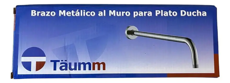 Brazo Para Plato Ducha Cromado Largo 30cm 1/2puLG He Taumm Cromado 3