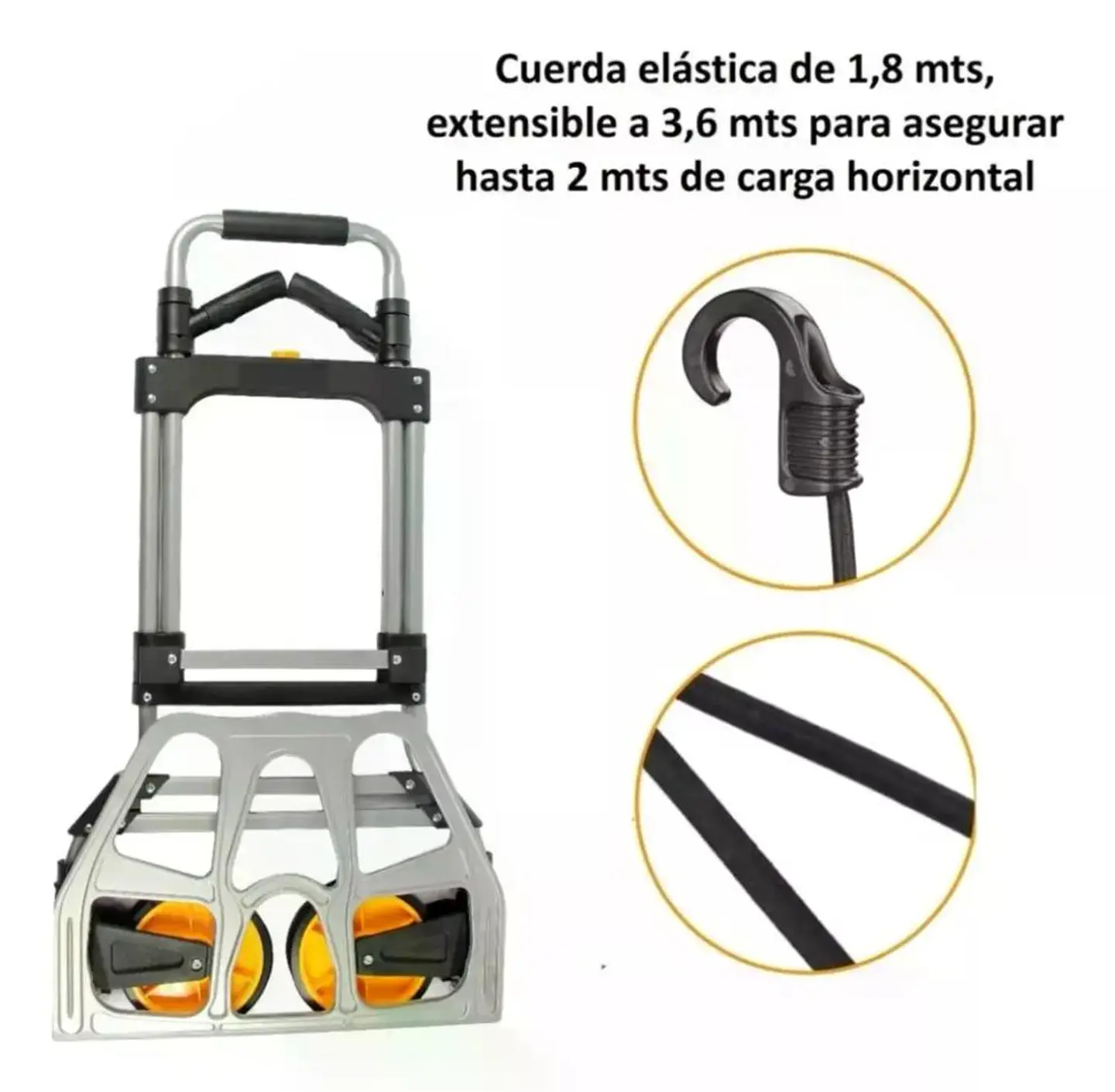 Carro Plegable Tipo Yegua Con Asa Acero 150 Kg 52x50x115 Cm 8
