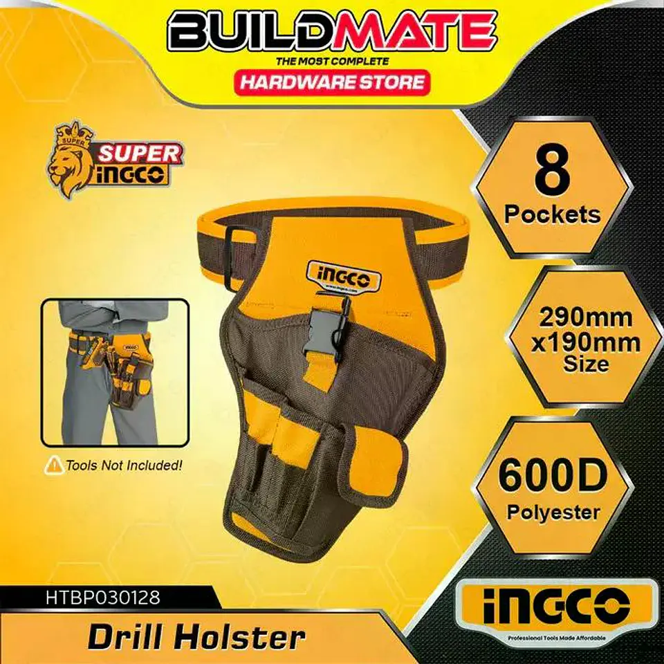Cinturon Cinto Porta Herramientas Taladro Ingco Htbp030128 Marrón Claro 8