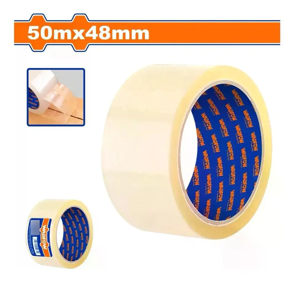 Cinta Adhesiva Para Embalaje 48 Mm 50 M Transparente Wadfow  Transparente Embalaje 2