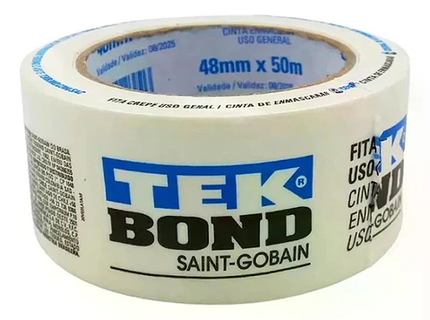 Cinta Adhesiva Crepe Enmascarar Masking Tap 48mm 50m Tekbond Blanco