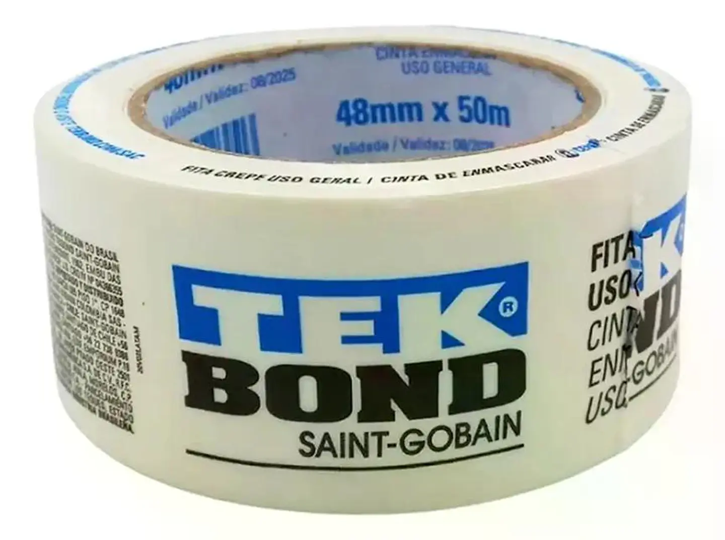 Cinta Adhesiva Crepe Enmascarar Masking Tap 48mm 50m Tekbond Blanco 1