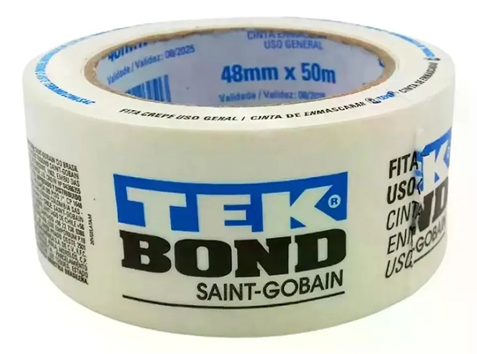 Cinta Adhesiva Crepe Enmascarar Masking Tap 48mm 50m Tekbond Blanco 1