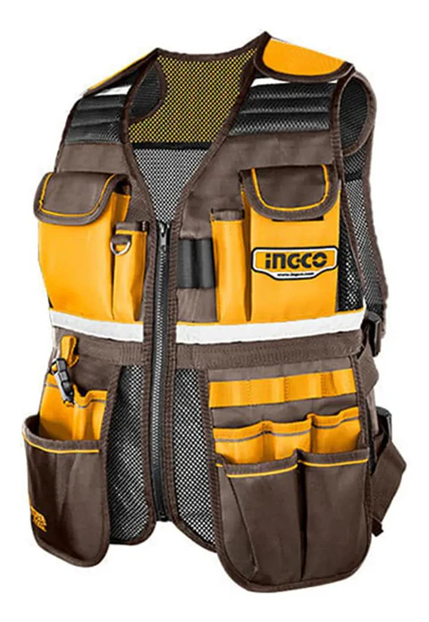 Chaleco Coleto Porta Herramientas Industrial Ingco Htvt09028 Color Amarillo