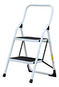 Escalera De Tijera Metalica 2 Peldaños Mirlo 902 Plegable Blanco - Miniatura 1