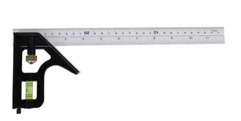 Escuadra Combinación Con Nivel 12 P Aluminio Fundido Redline Negro 2