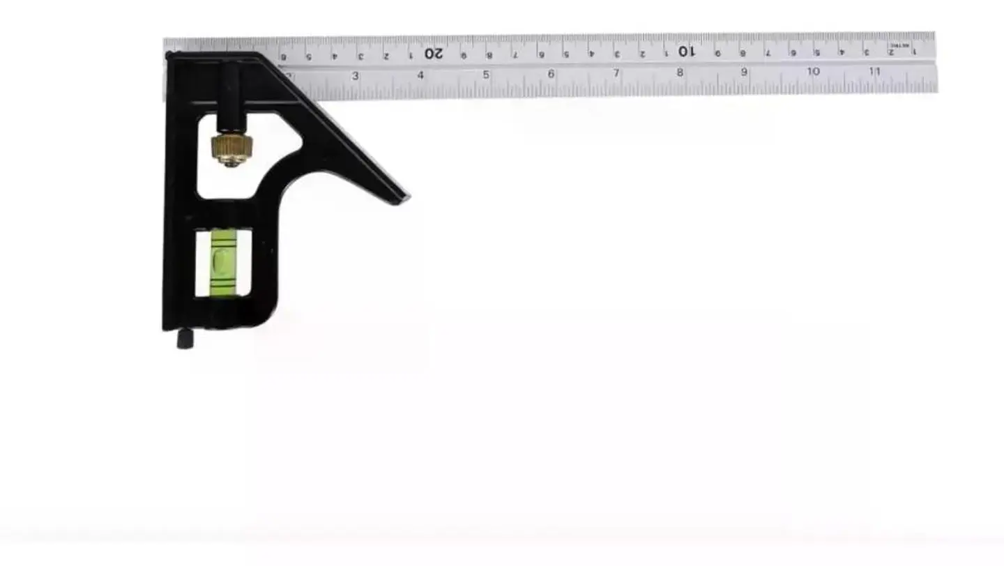 Escuadra Combinación Con Nivel 12 P Aluminio Fundido Redline Negro 9