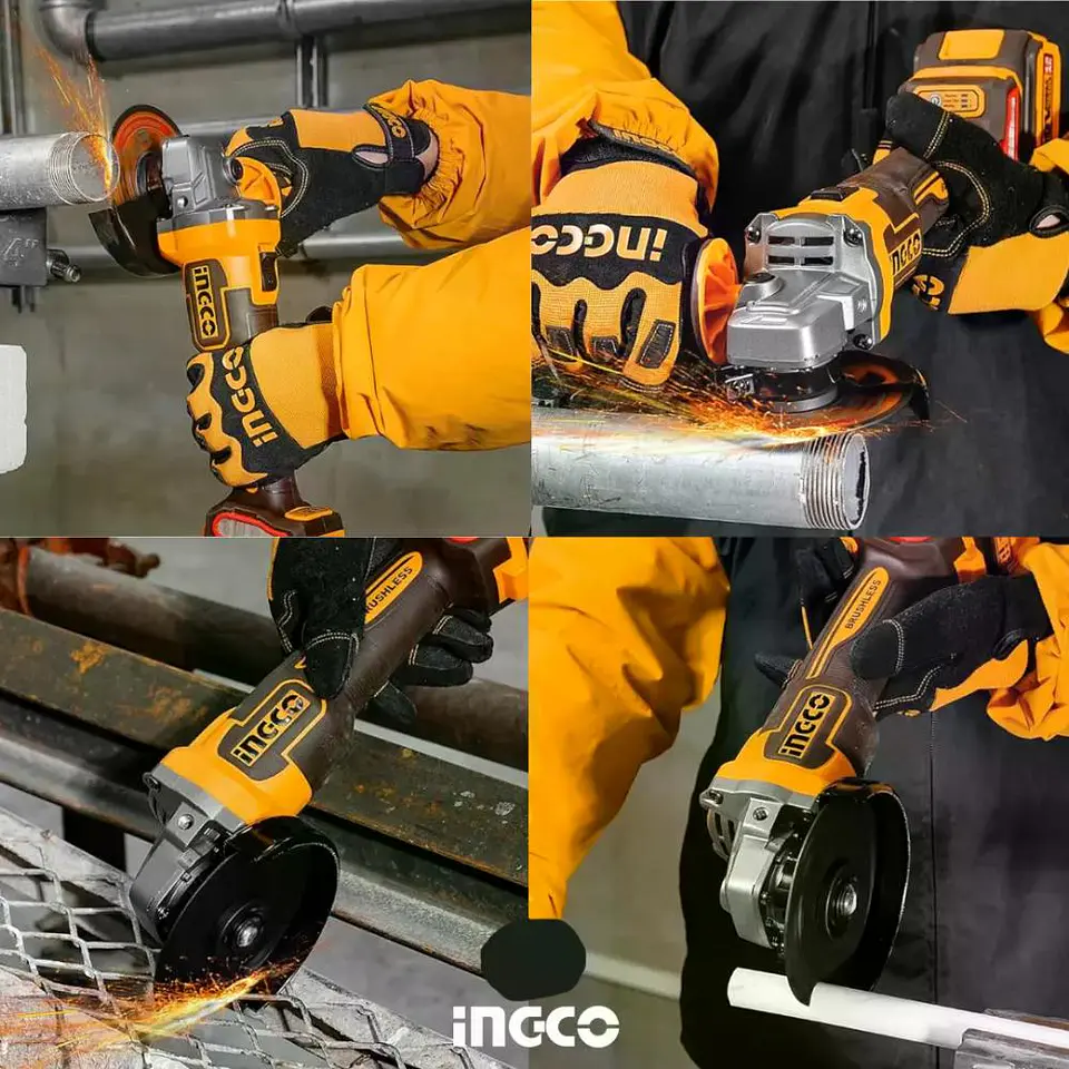 Esmeril Galletera Inalambrico 20v 115mm Ingco Cagli2111561 Naranja 11