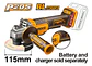 Esmeril Inalámbrico Ingco 4 1/2 20v Brushless Cagli211156 Marrón - Miniatura 8