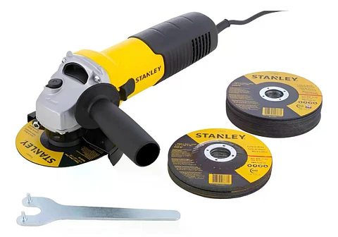 Esmeril Angular Eléctrico Stanley 4,5  750w + 25 Discos  Amarillo 50 Hz
