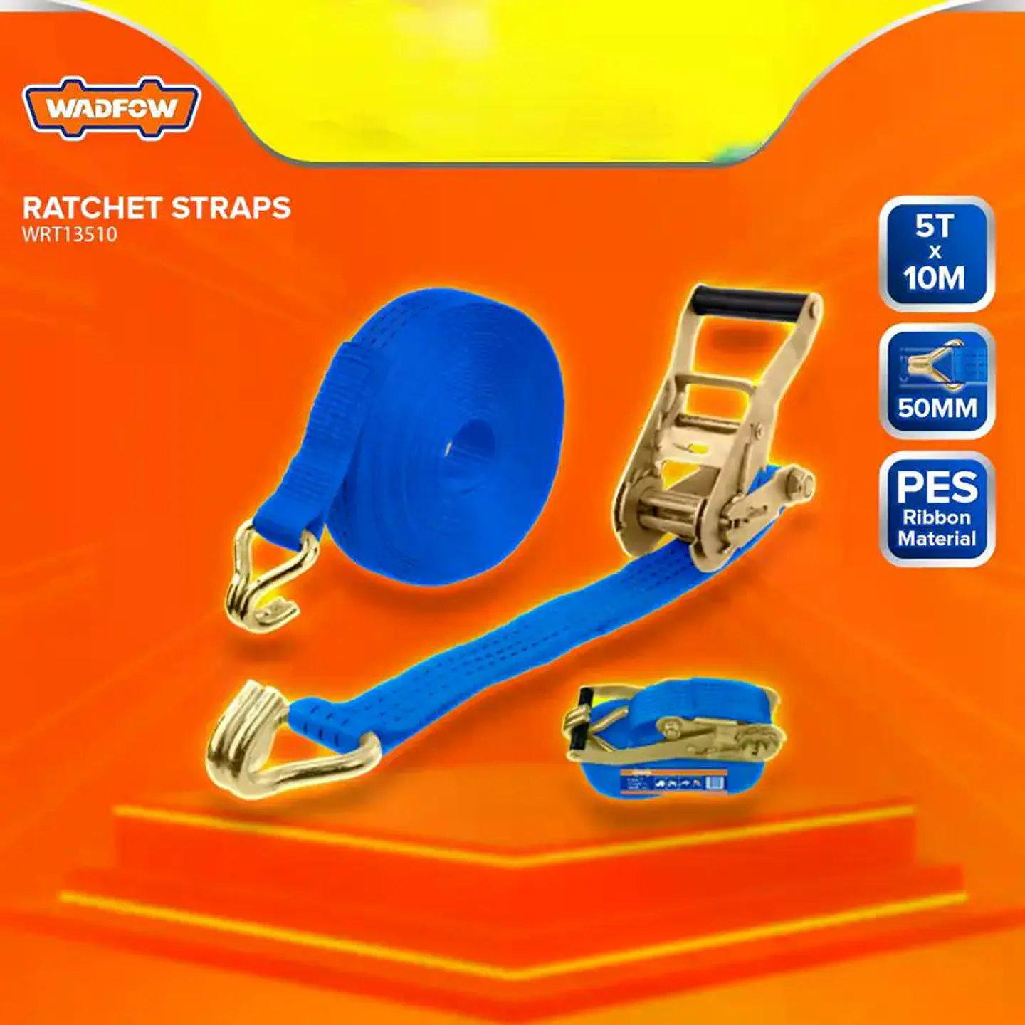 Eslinga Con Trinquete 50mmx10m 5 Toneladas Wadfow Wrt13510 Azul Azul 5