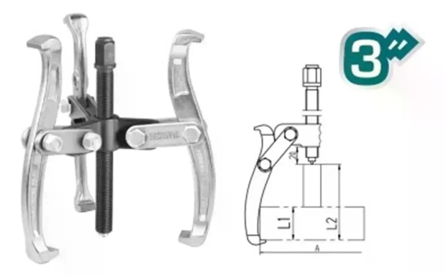 Extractor De Polea Rodamiento 3 Patas 3 PuLG Wadfow Cojinete 3