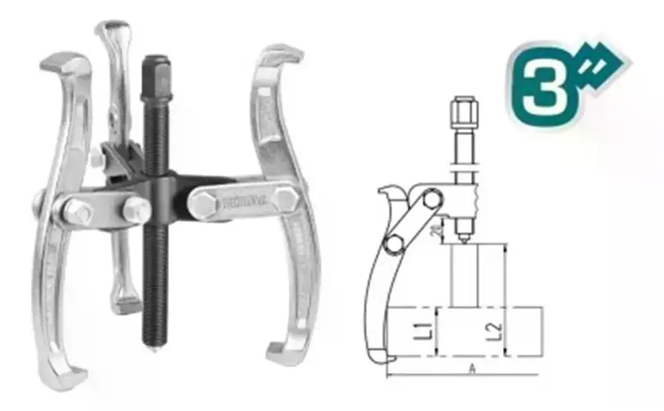 Extractor De Polea Rodamiento 3 Patas 3 PuLG Wadfow Cojinete 3