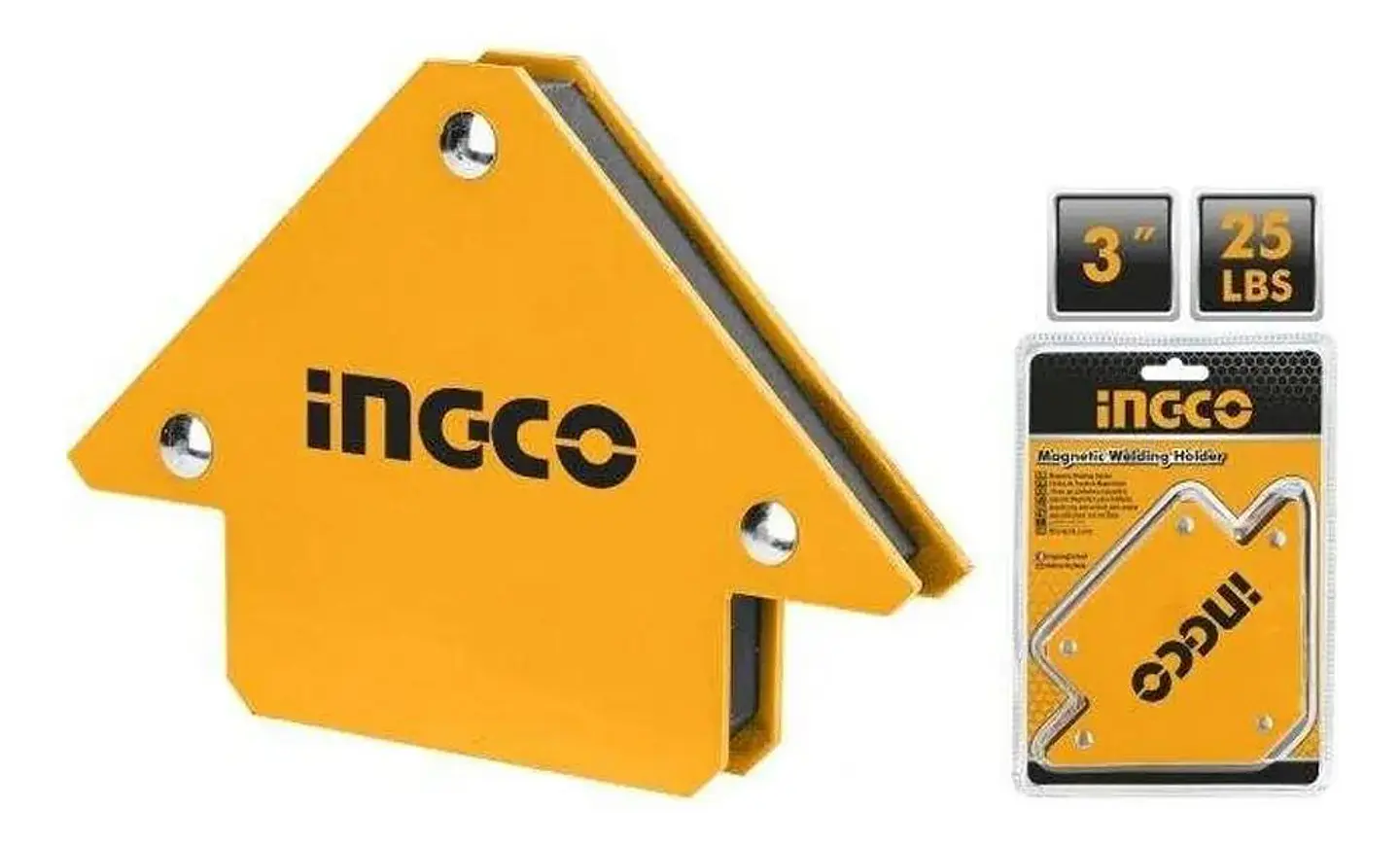Escuadra Magnética 3 Pulgadas Para Soldar Ingco Color Amarillo 1