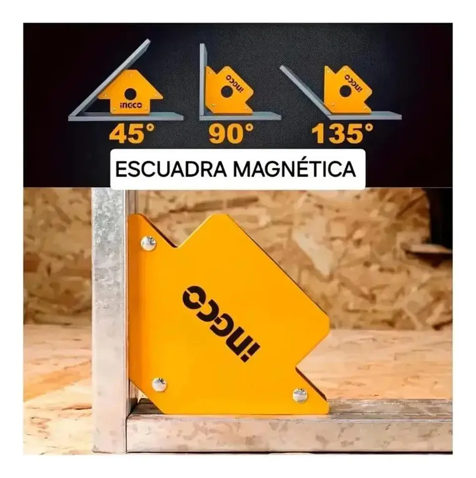 Escuadra Magnética 3 Pulgadas Para Soldar Ingco Color Amarillo 4