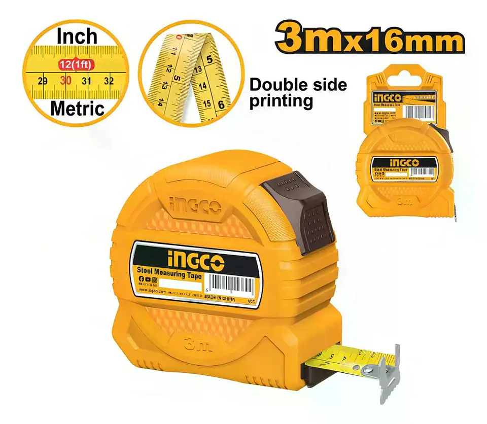 Huincha De Medir Cinta Metrica 3 M X 16mm Ingco Hsmt39316 2
