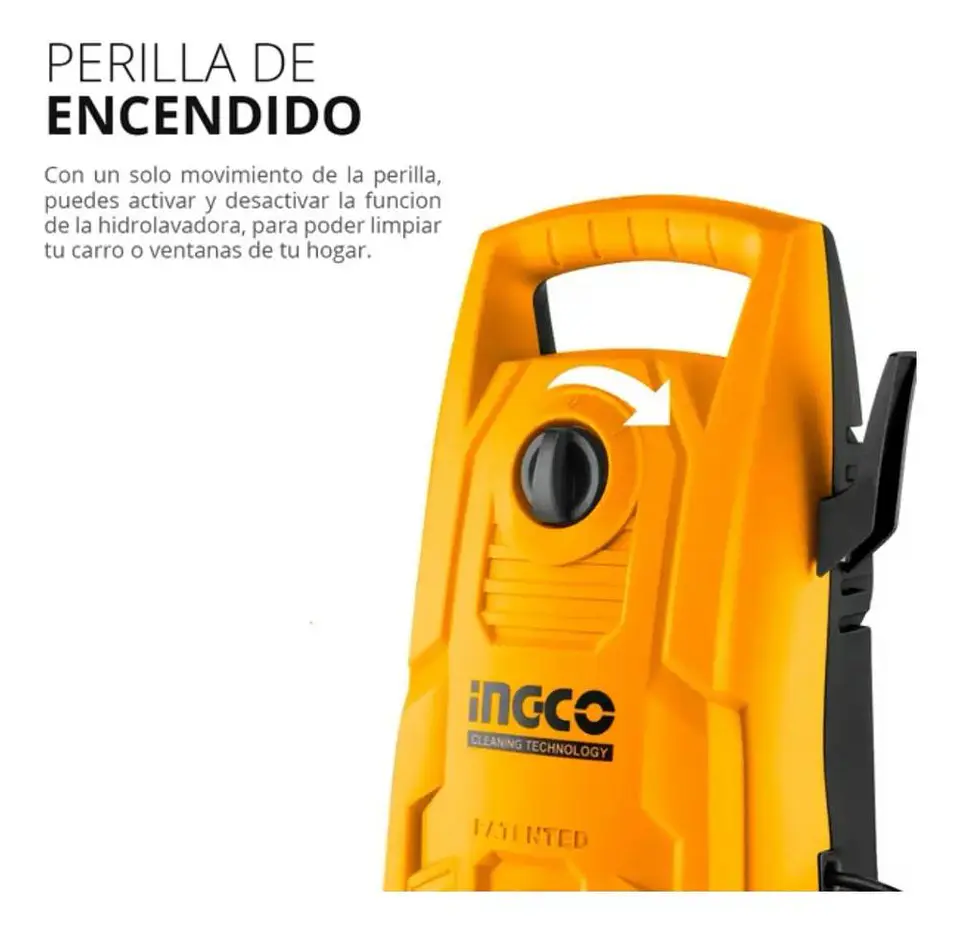 Hidrolavadora Eléctrica Ingco 1400w 130 Bar Hpwr14008 Naranja 50 Hz/60 Hz 2