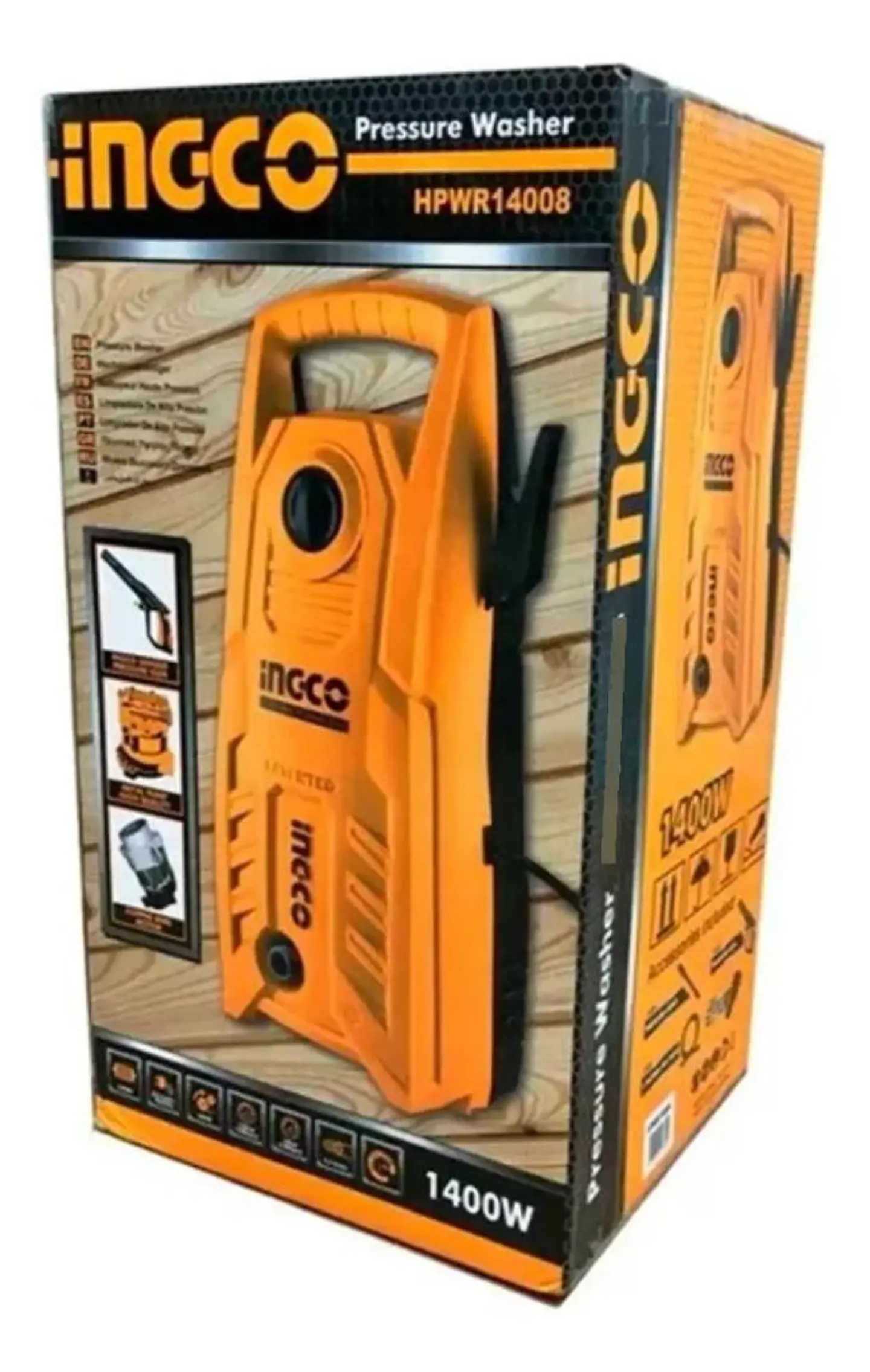 Hidrolavadora Eléctrica Ingco 1400w 130 Bar Hpwr14008 Naranja 50 Hz/60 Hz 8