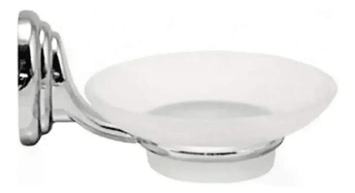 Jabonera De Vidrio Linea Colomba Taumm Baño Color Gris Gris 7