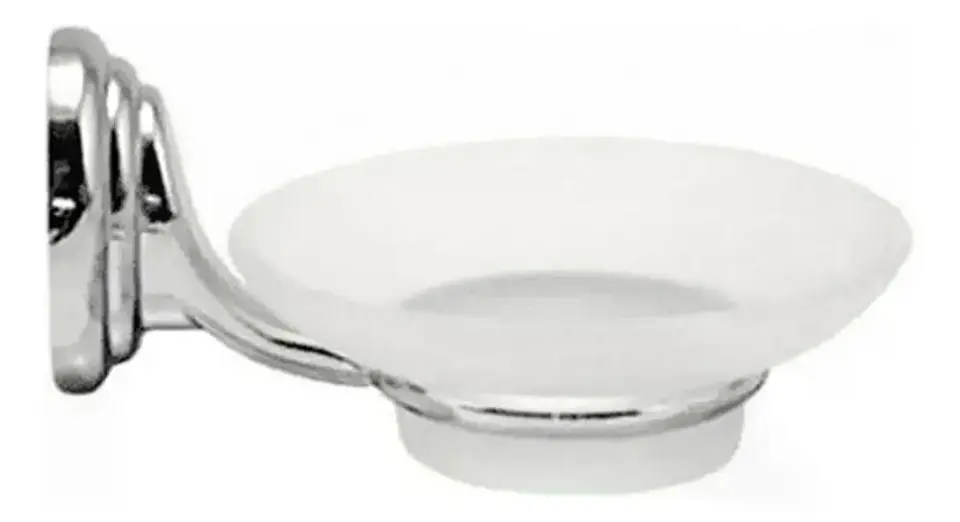 Jabonera De Vidrio Linea Colomba Taumm Baño Color Gris Gris 7