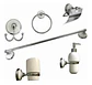 Kit Accesorios Para Pared Baño Cerámico Blanco Cromado Taumm Blanco - Miniatura 1