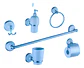 Kit Accesorios Para Pared Baño Cerámico Blanco Cromado Taumm Blanco - Miniatura 5