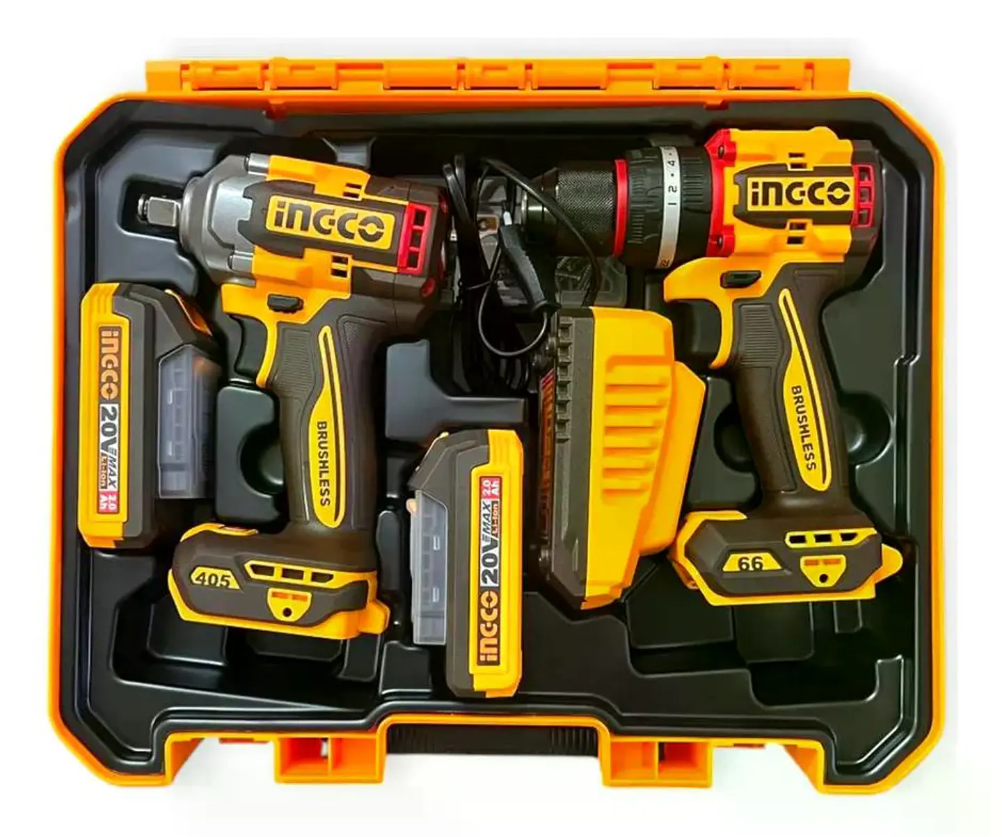 Kit Combo Ingco 20v Taladro Percutor 66nm + Llave De Impacto 8