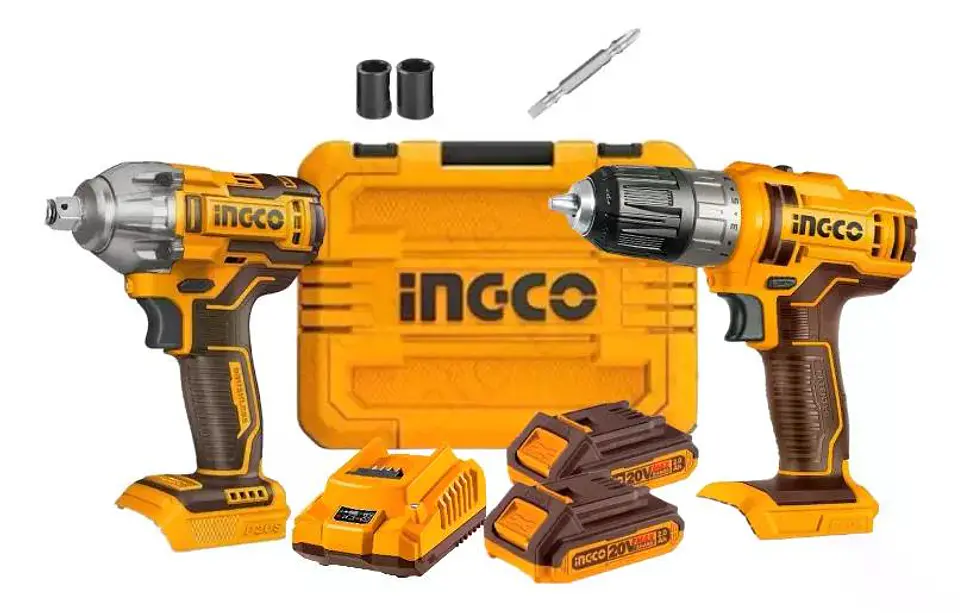 Kit Pack Inal Ingco 20v Taladro + Llave Impac Bl Cosli230702 1