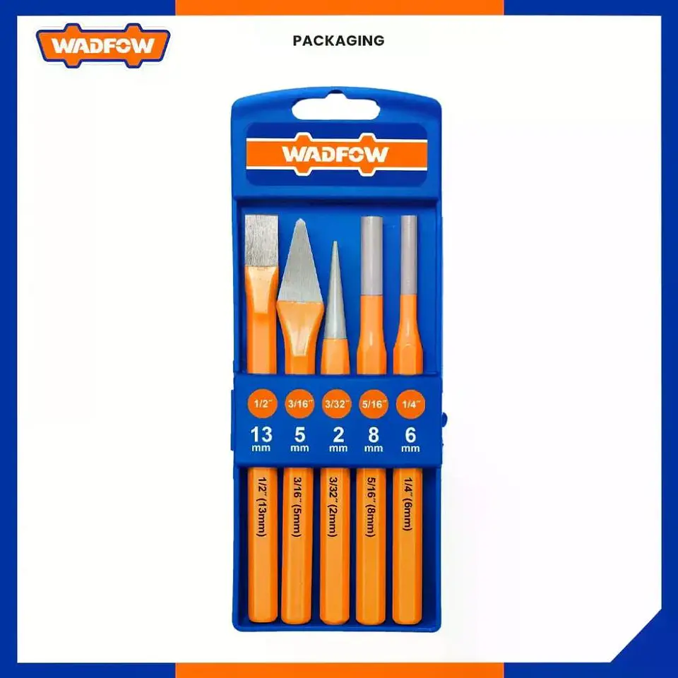 Juego De Cinceles Punzones Botadores 5 Pzs Wadfow Wcc8395 5