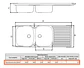 Lavaplatos Doble 120x44 Empotrado Monomando Izquierdo Taumm Gris - Miniatura 2
