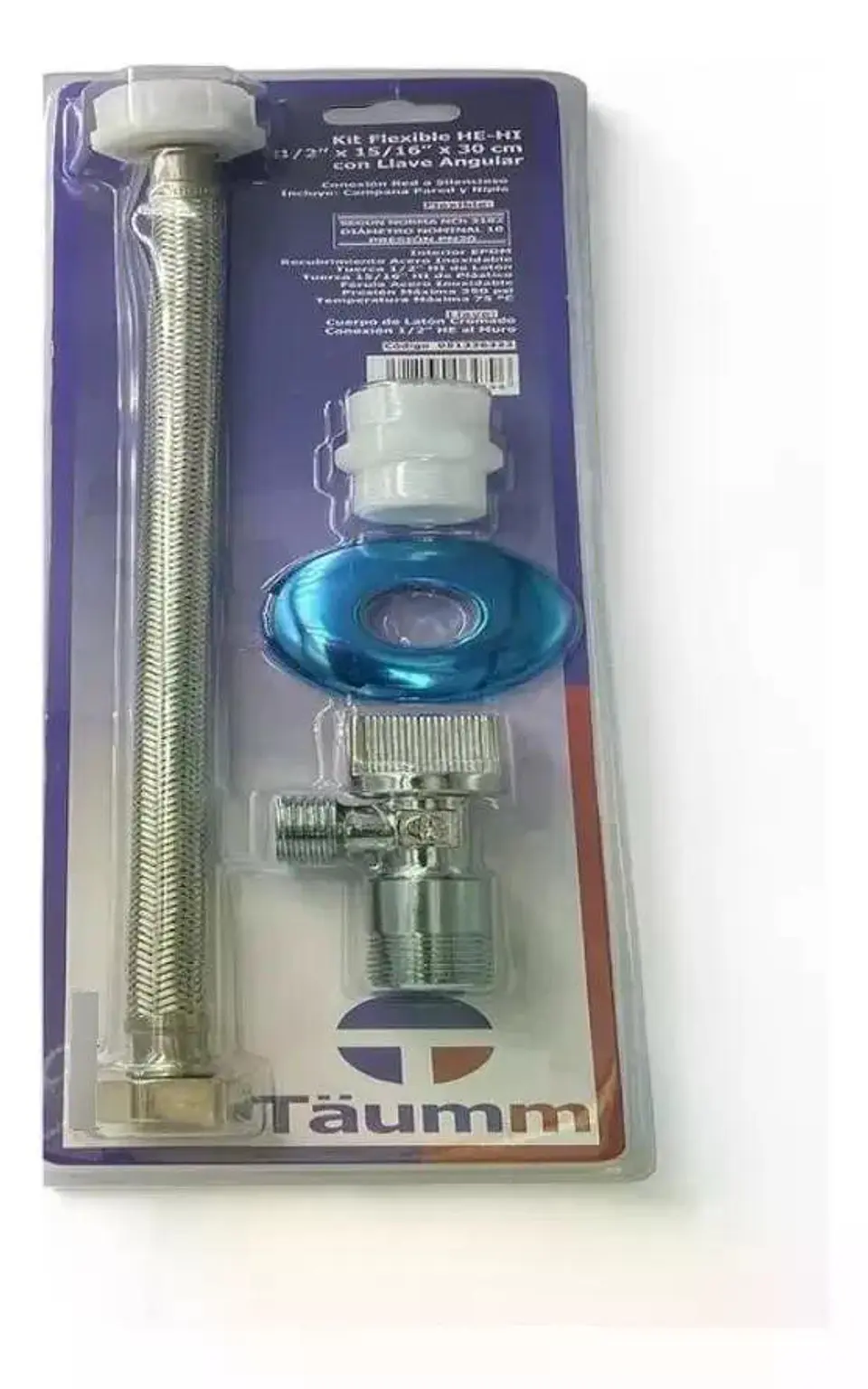 Kit Flexible He-hi 1/2 X 15/16 X 25cm Taumm C/ Llave Angular 3