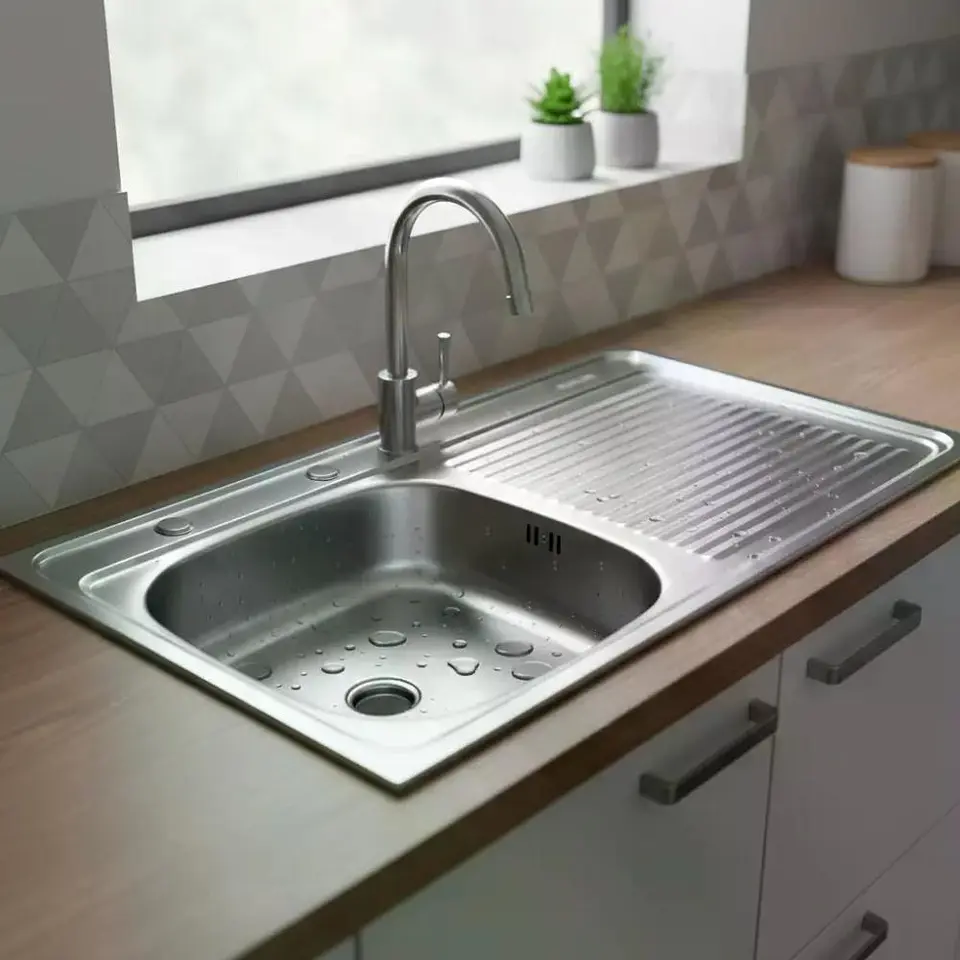 Lavaplatos Lava Vajilla Sobreponer 100x50 Taumm Derecho Gris Gris 5