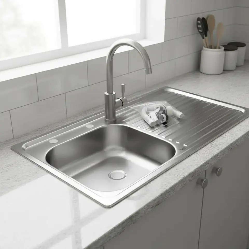 Lavaplatos Lava Vajilla Sobreponer 100x50 Taumm Derecho Gris Gris 6