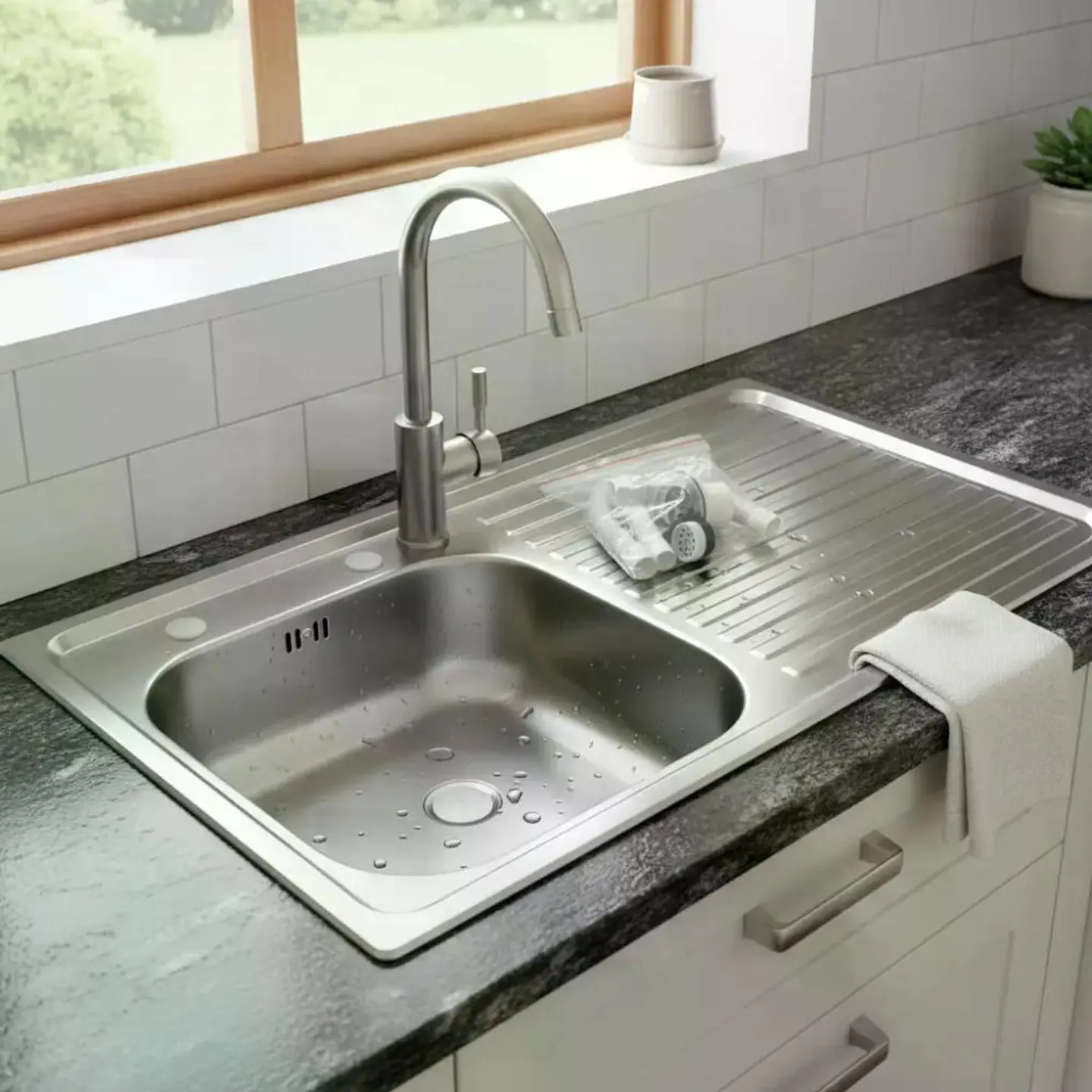 Lavaplatos Lava Vajilla Sobreponer 100x50 Taumm Derecho Gris Gris 7